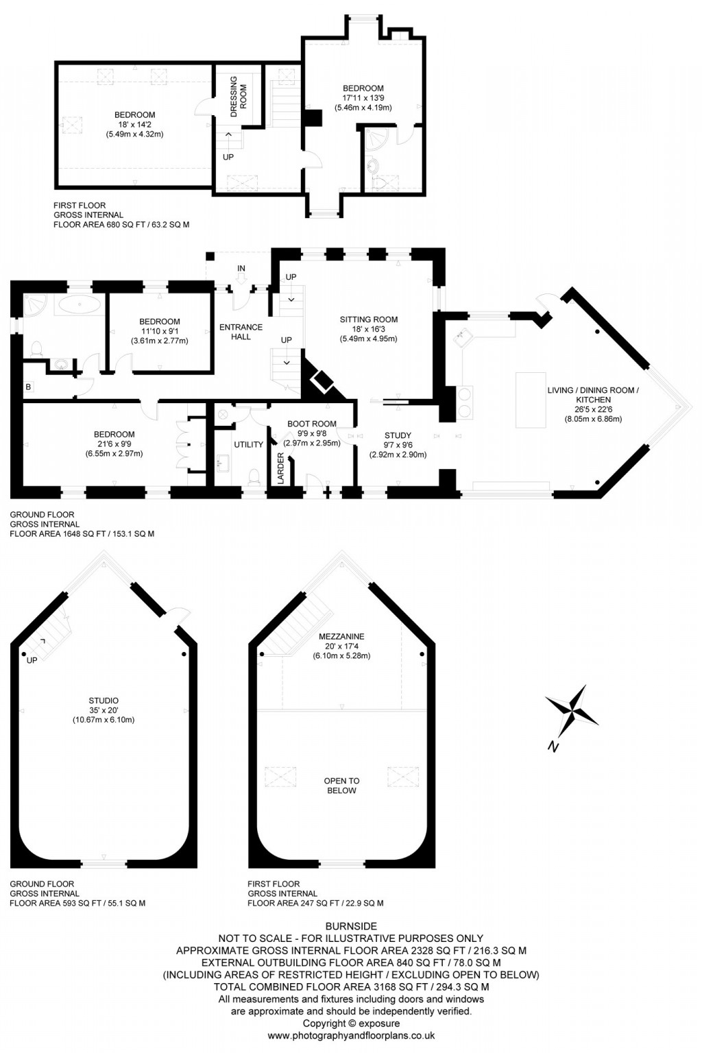 Floorplans For Burnside, Aultbeag Road, Grandtully, Aberfeldy