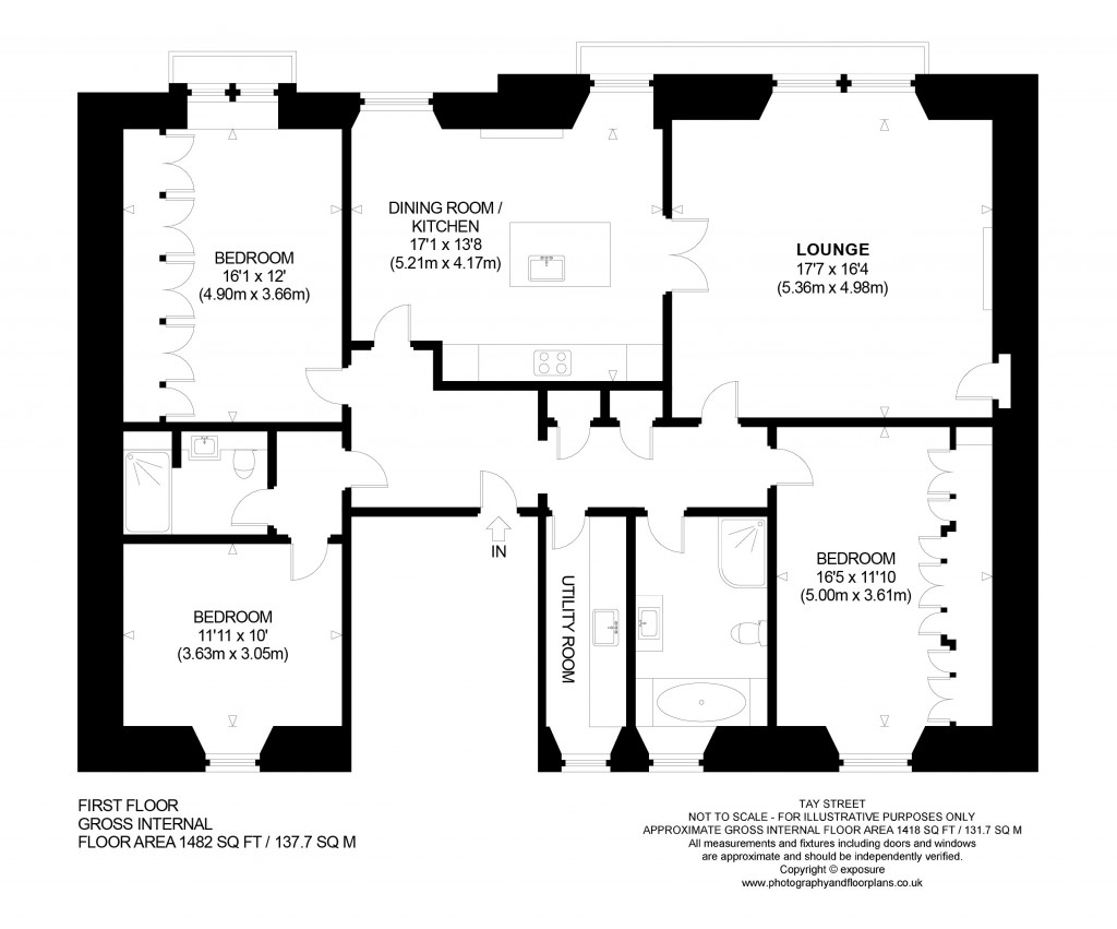 Floorplans For Gowrie House, 52/4 Tay Street, Perth, Perth and Kinross