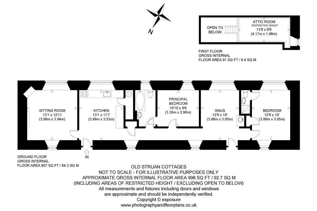 Floorplans For Old Struan Cottages, Calvine, Pitlochry, Perth and Kinross