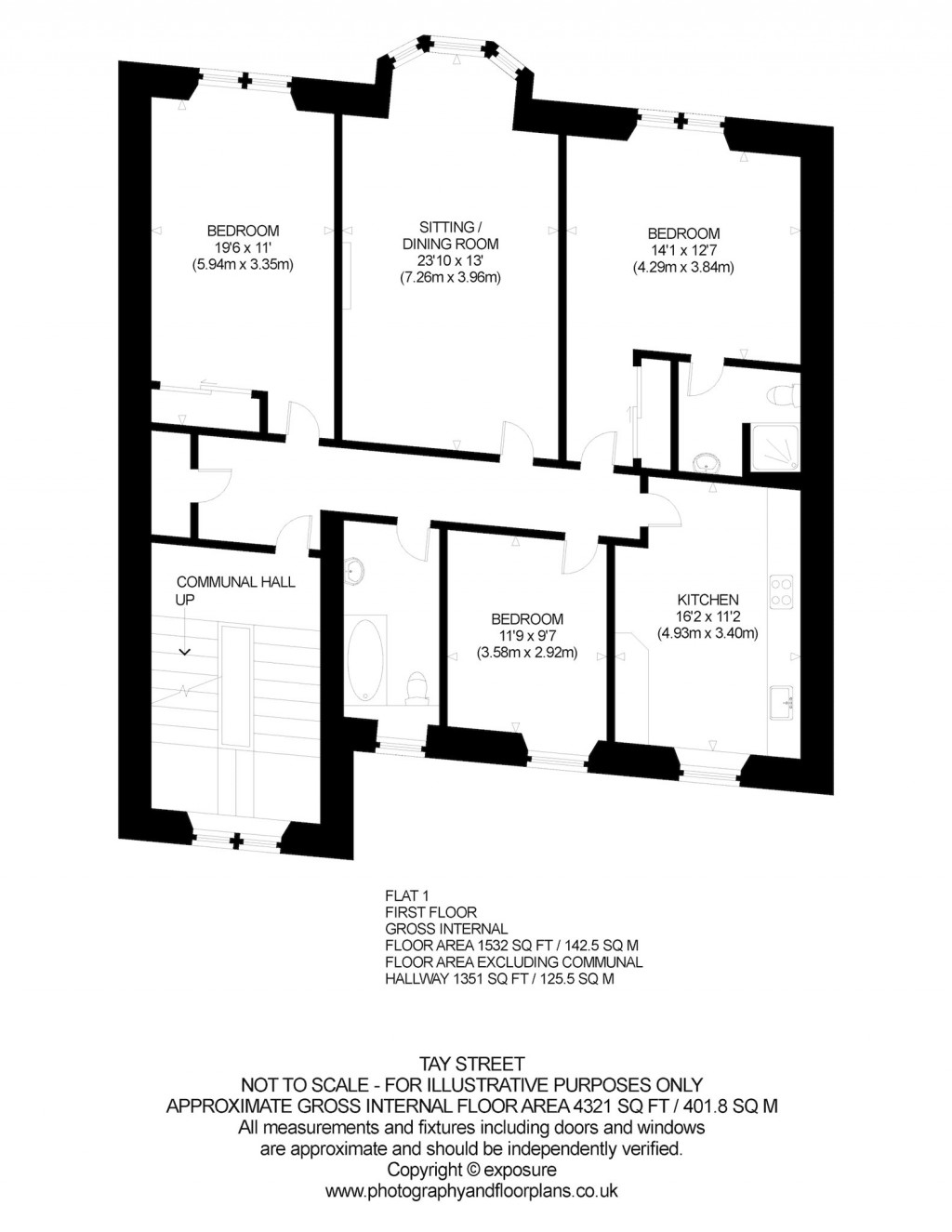 Floorplans For Flat 1, Tay Street, Perth, Perth and Kinross