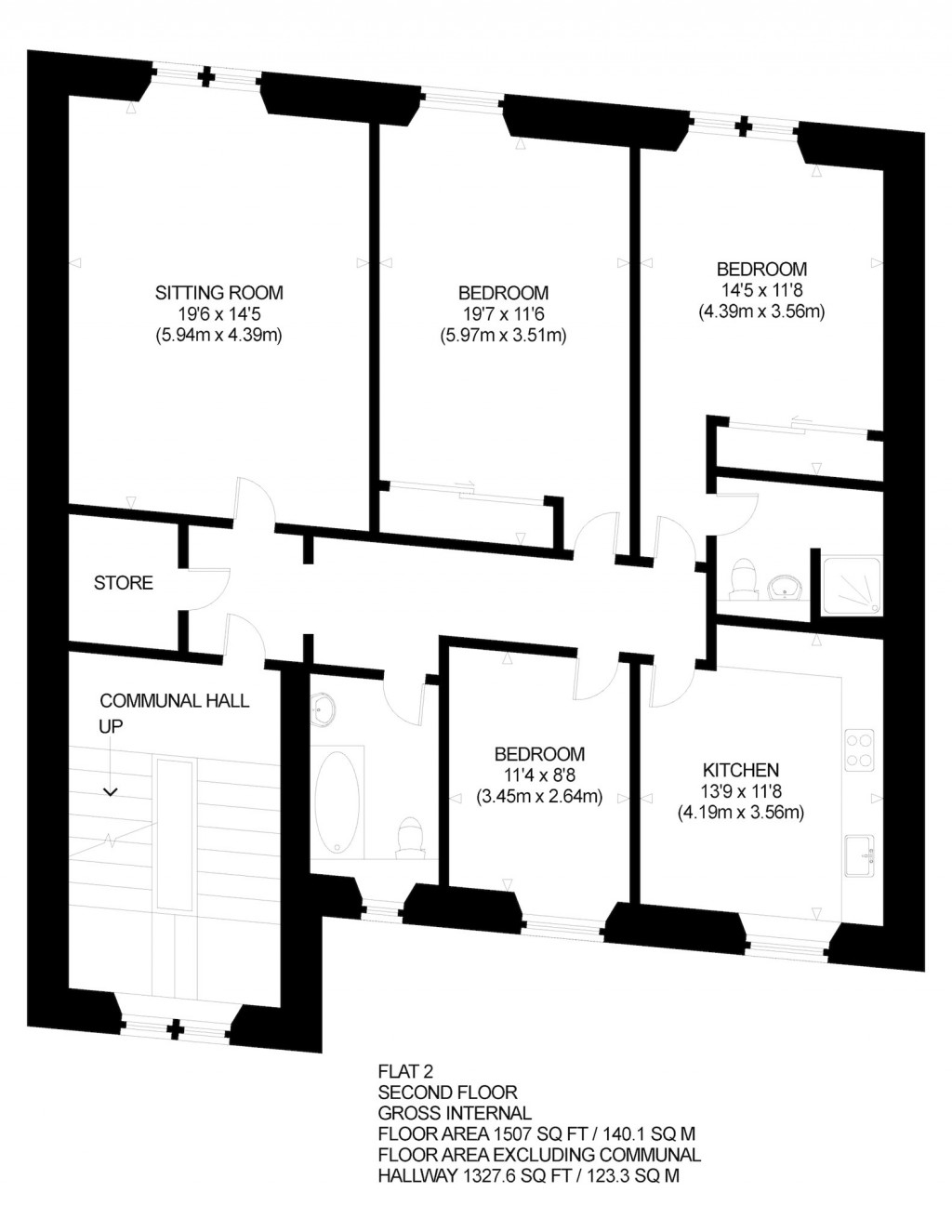 Floorplans For Flat 2, Tay Street, Perth, Perth and Kinross