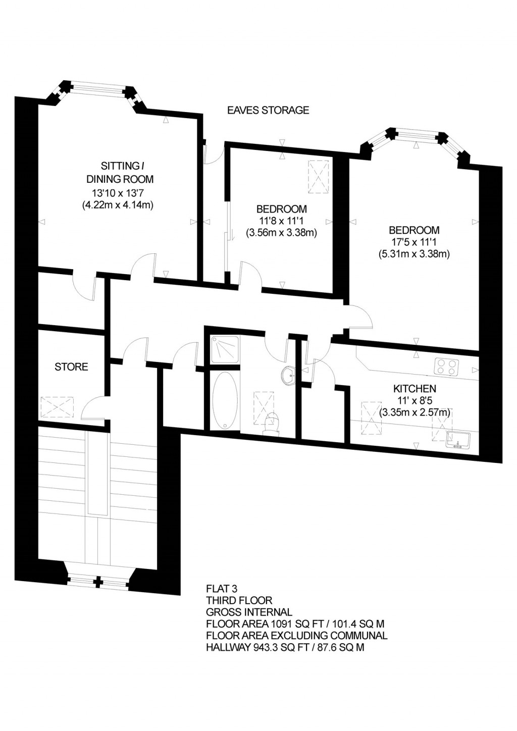 Floorplans For Flat 3, Tay Street, Perth, Perth and Kinross