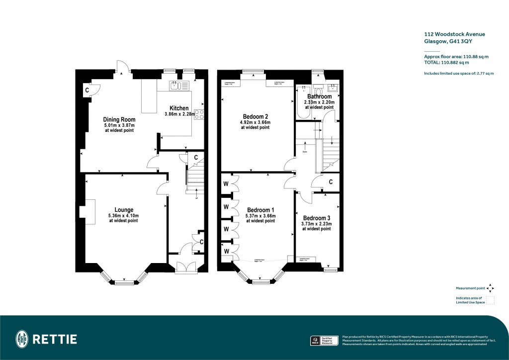 Floorplans For Woodstock Avenue, Waverley Park, Glasgow