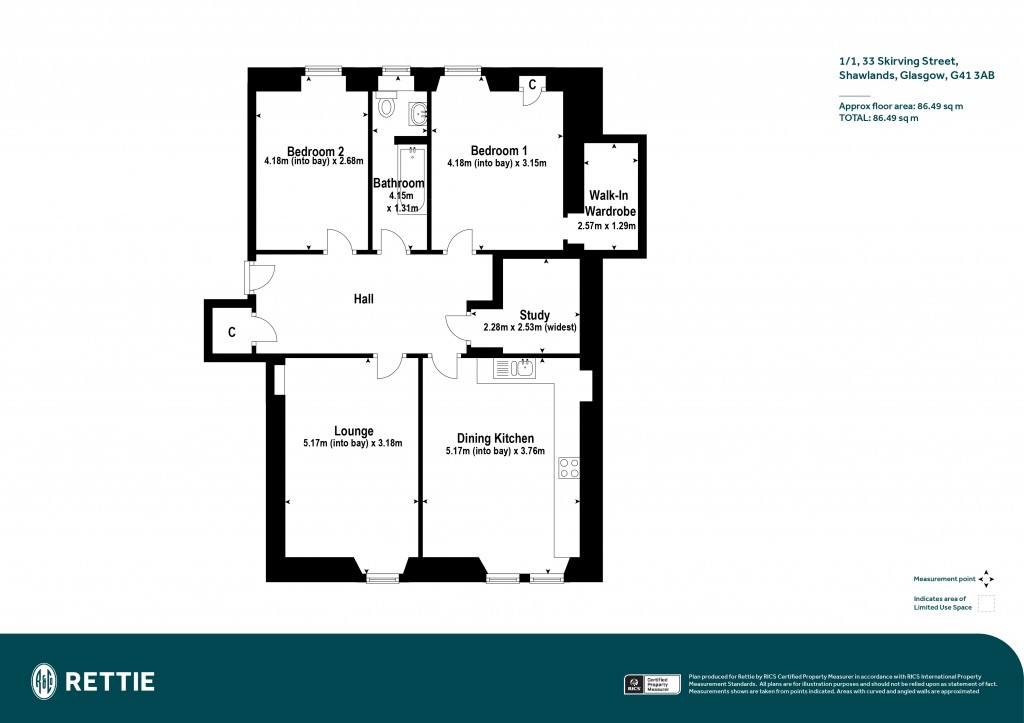 Floorplans For 1/1, Skirving Street, Glasgow, Glasgow