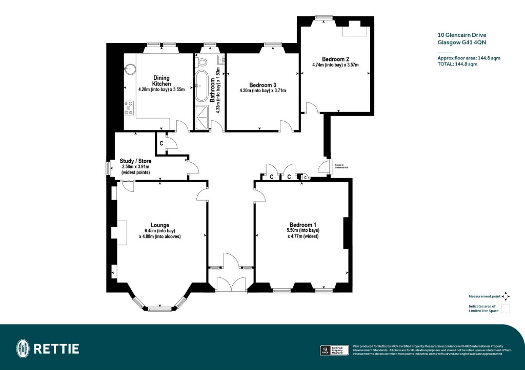 Floorplans For Glencairn Drive, Pollokshields, Glasgow