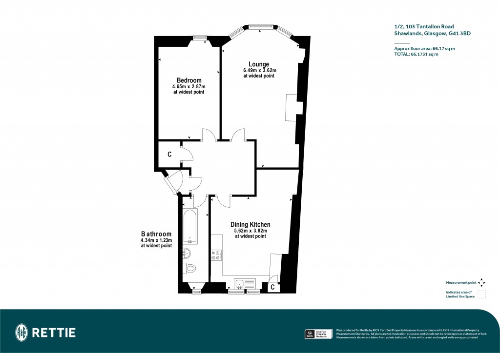 Floorplans For 1/2, Tantallon Road, Shawlands, Glasgow