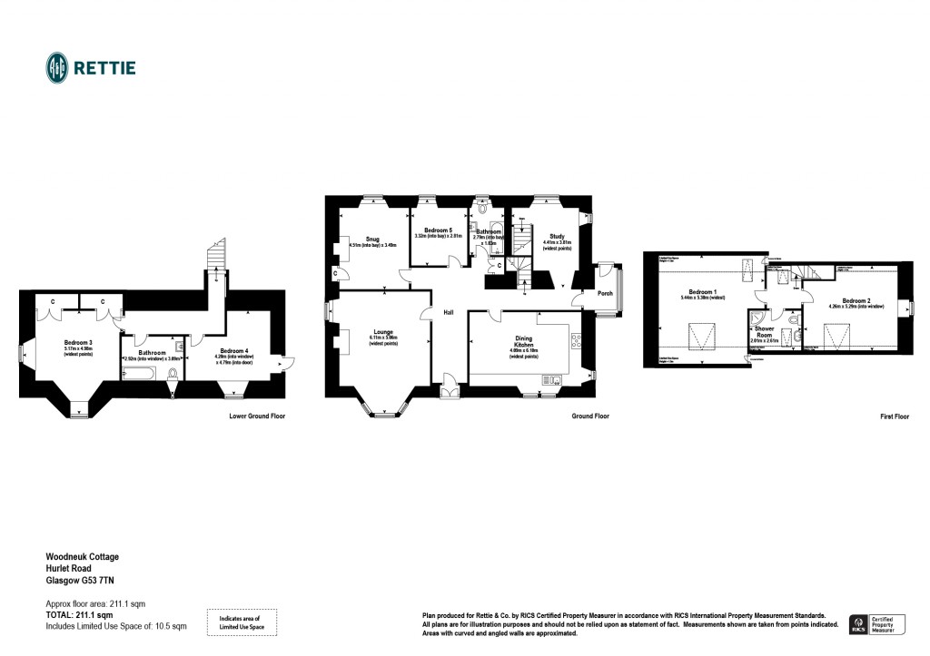 Floorplans For Woodneuk Cottage, Hurlet Road, Crookston, Glasgow