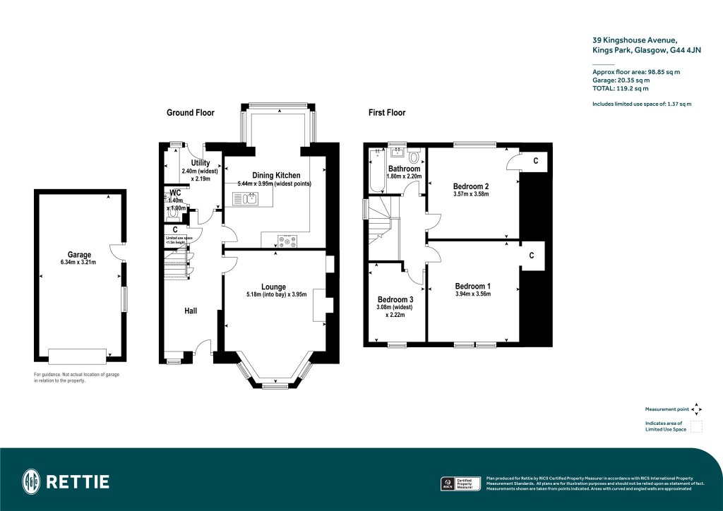 Floorplans For Kingshouse Avenue, Kings Park, Glasgow