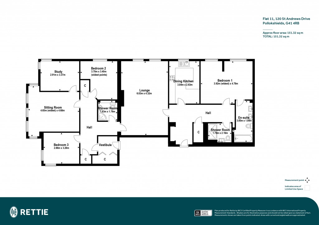 Floorplans For Flat 11 & 12 Burrell Court, St. Andrews Drive, Pollokshields