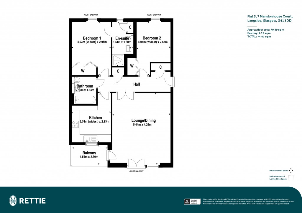 Floorplans For Flat 5, Mansionhouse Court, Glasgow, Glasgow City