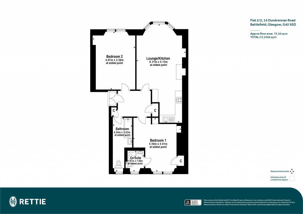 Floorplans For Flat 2/2, Dundrennan Road, Battlefield, Glasgow