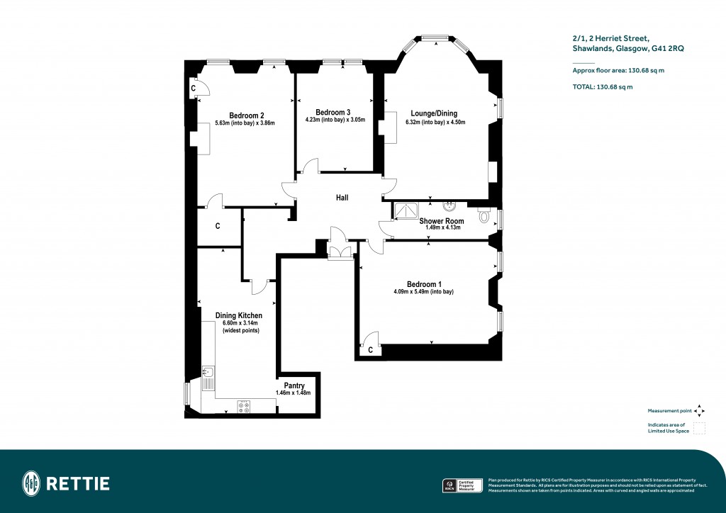 Floorplans For 2/1, Herriet Street, Pollokshields, Glasgow