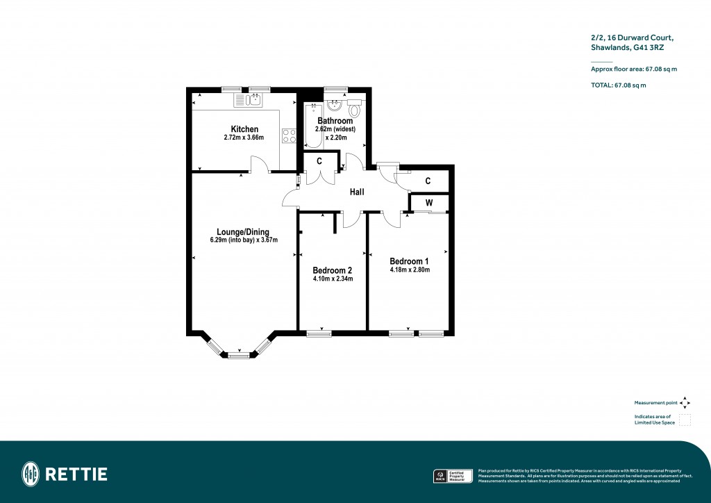 Floorplans For 2/2, Durward Court, Shawlands, Glasgow