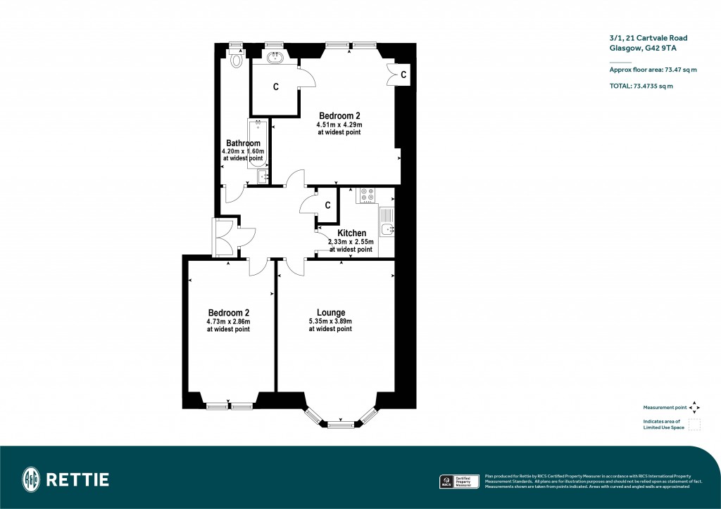 Floorplans For 3/1, Cartvale Road, Battlefield, Glasgow