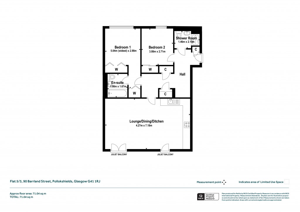 Floorplans For 5/3, Barrland Street, Glasgow