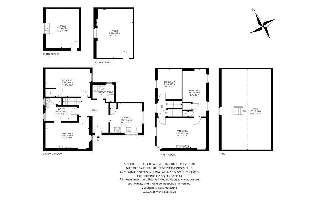 Floorplans For Shore Street, Cellardyke, Anstruther