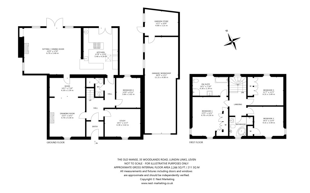 Floorplans For The Old Manse, 35 Woodlands Road, Lundin Links, Leven