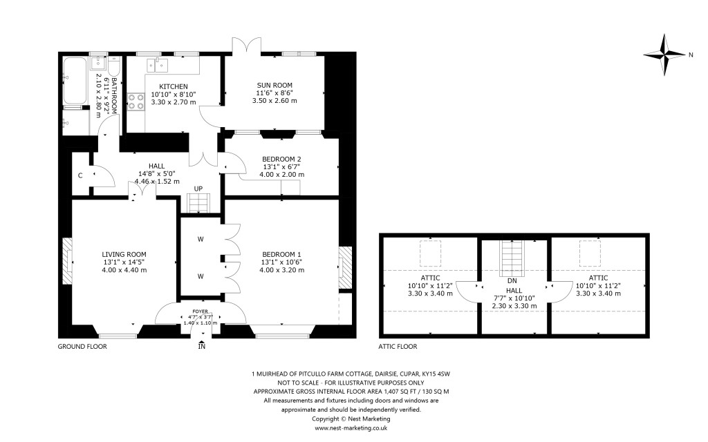 Floorplans For Muirhead Of Pitcullo Farm Cottage, Dairsie, Cupar