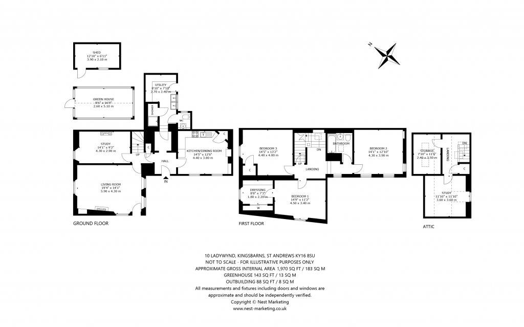 Floorplans For Dunholm, 10 Ladywynd, Kingsbarns, St. Andrews