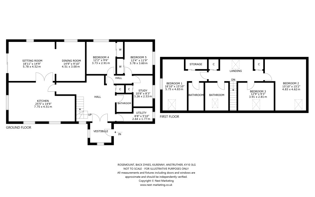 Floorplans For Rosemount, Back Dykes, Kilrenny, Anstruther