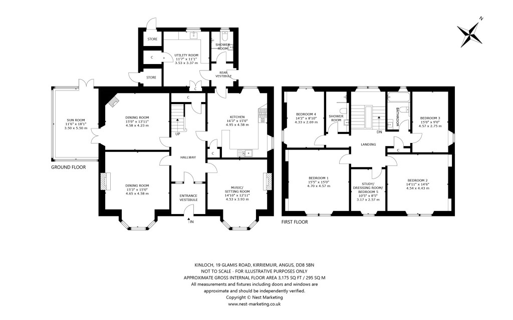 Floorplans For Kinloch, Glamis Road, Kirriemuir, Angus