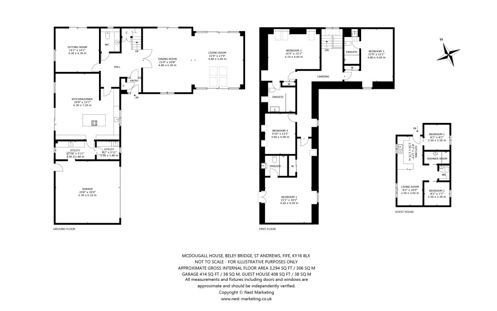 Floorplans For McDougall House, Beley Bridge, St. Andrews, Fife