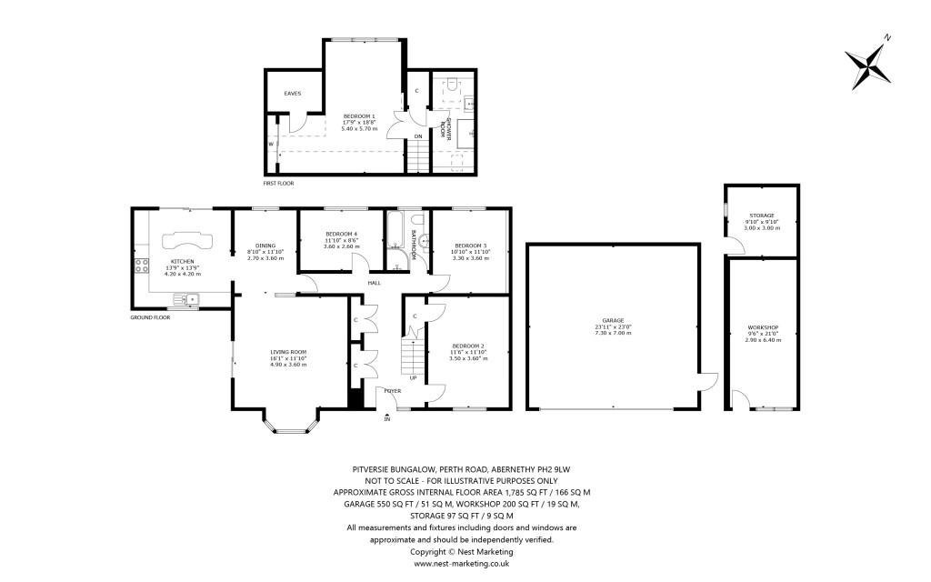 Floorplans For Pitversie Bungalow, Perth Road, Abernethy, Perth