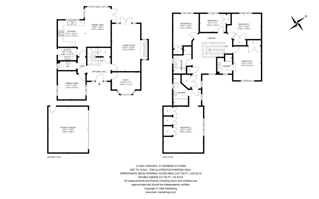 Floorplans For Cant Crescent, St. Andrews, Fife