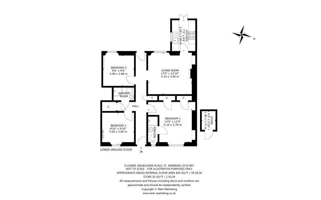 Floorplans For Lower, Melbourne Place, St. Andrews