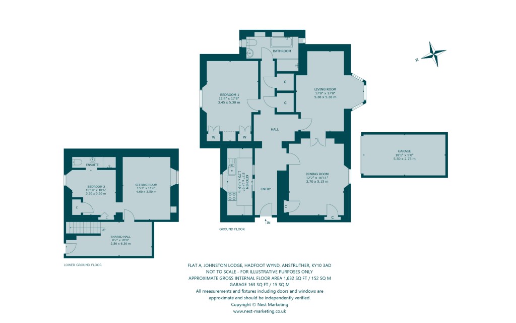 Floorplans For Flat A, Johnston Lodge, Hadfoot Wynd, Anstruther, Fife