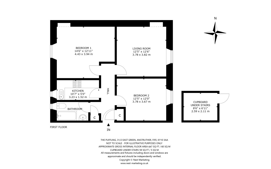 Floorplans For The Puffling, 31/2 East Green, Anstruther, Fife