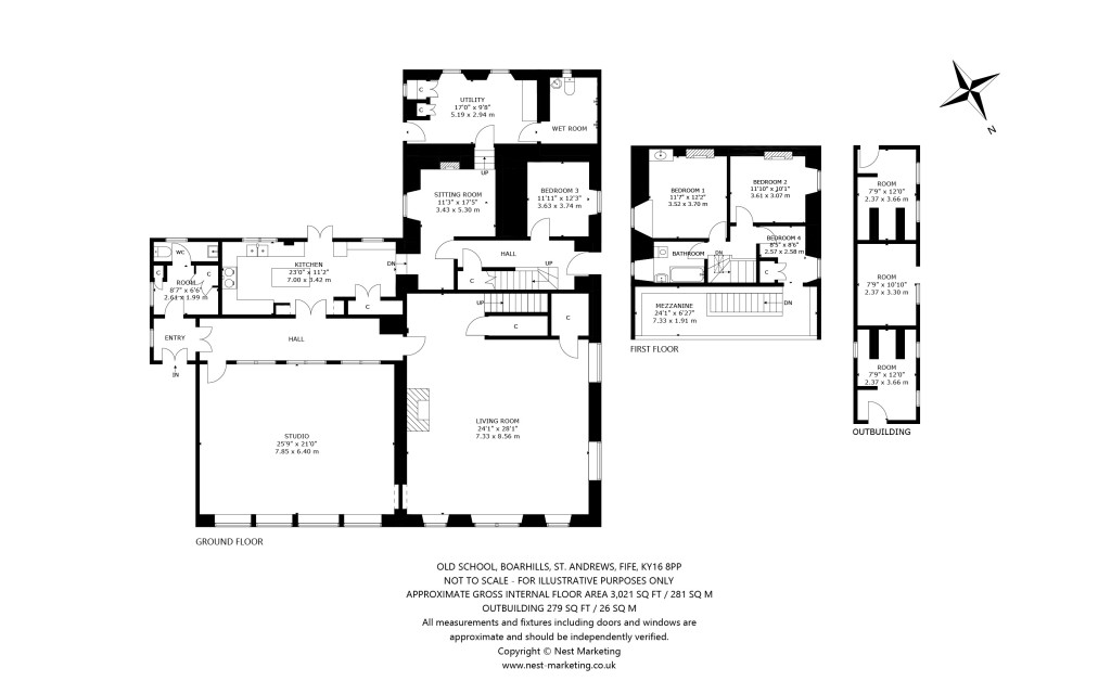 Floorplans For Old School, Boarhills, St. Andrews, Fife