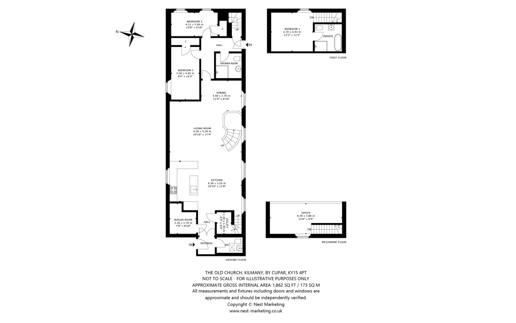 Floorplans For The Old Church, Easter Kilmany, Kilmany, Cupar