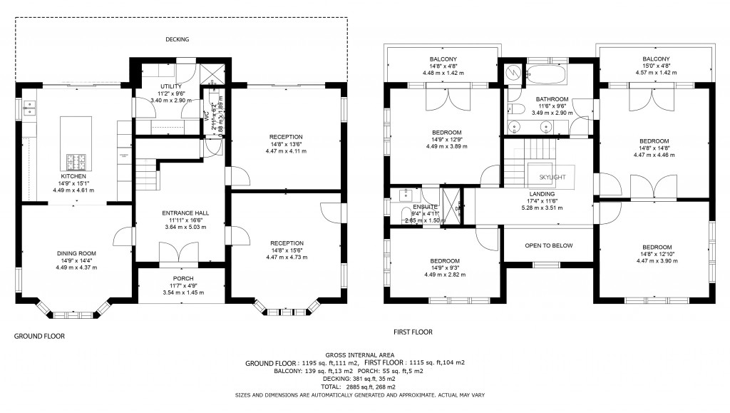 Floorplans For Sandpit Lane, Brentwood, Essex, CM14