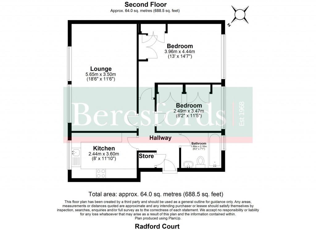 Floorplans For Radford Court, Billericay, Essex, CM12