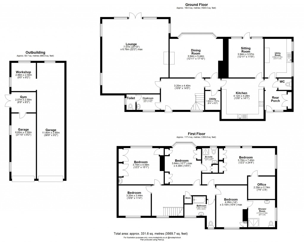 Floorplans For Hall Lane, Ingatestone, Essex, CM4