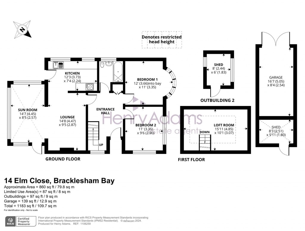 Floorplans For Elm Close, Bracklesham Bay, PO20