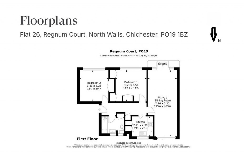 Floorplans For North Walls, Regnum Court, PO19