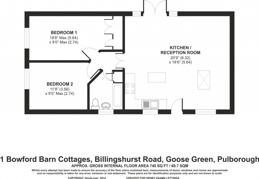 Floorplans For Bowford Barn Cottages, Billingshurst Road, Goose Green, Pulborough, RH20