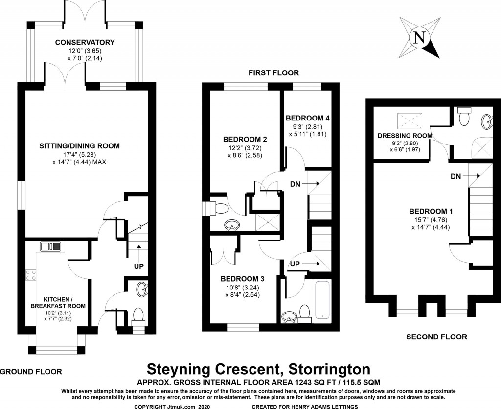 Floorplans For Steyning Crescent, Storrington, RH20