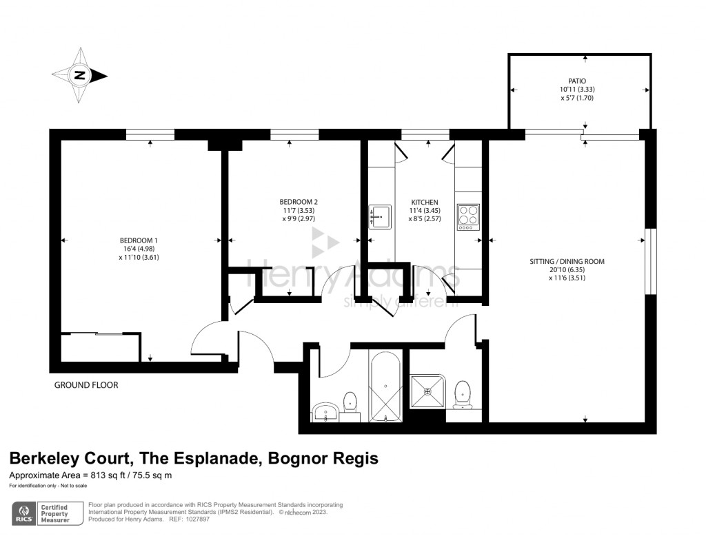 Floorplans For 35 Berkeley Court, The Esplanade, Bognor Regis, PO21