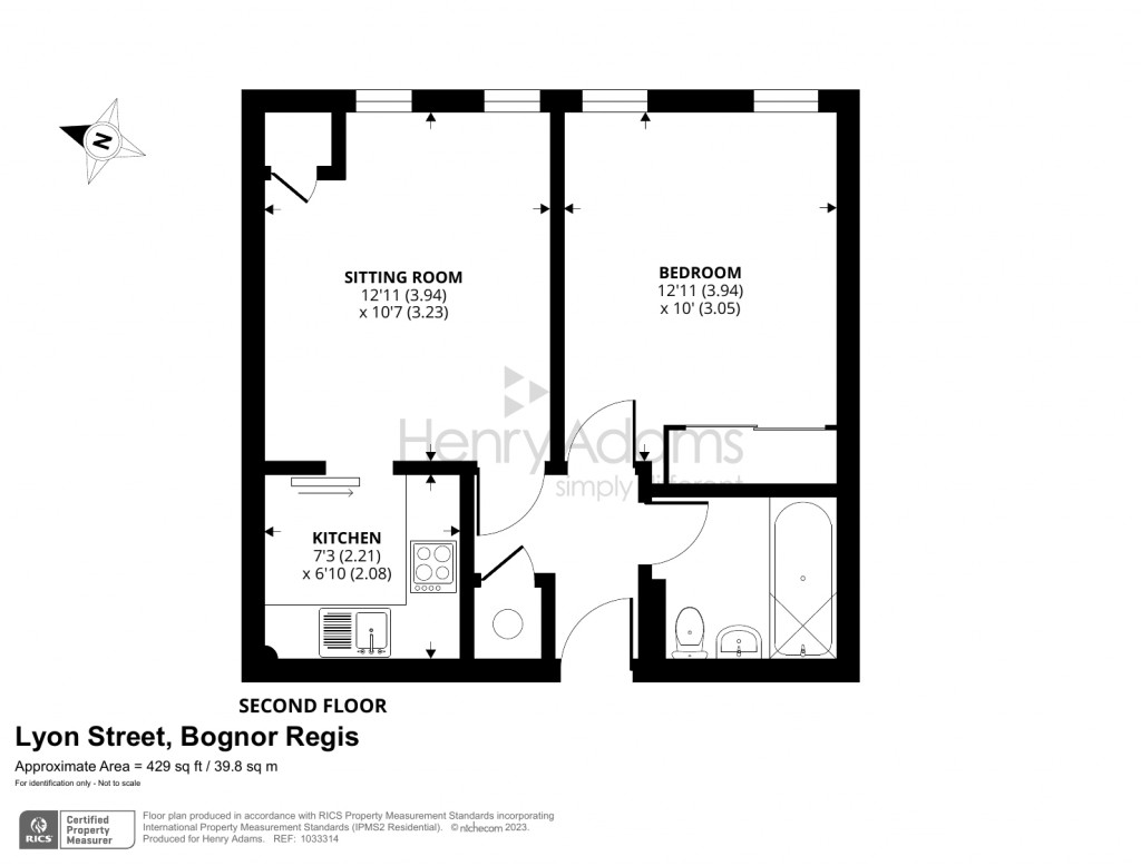 Floorplans For 32 Harfield Court, Lyon Street, Bognor Regis, PO21