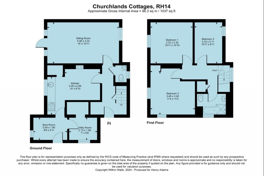 Floorplans For Churchlands Cottages, Kirdford, Billingshurst, RH14